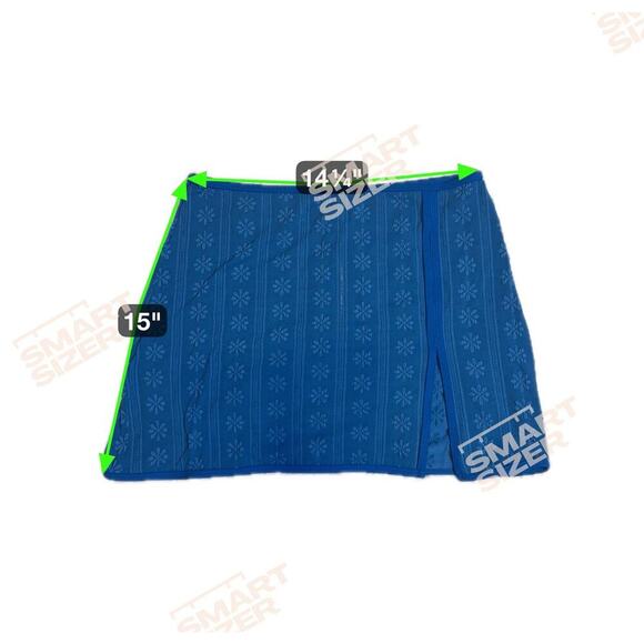 New BERLOOK Blue Jacquard Textured Stretch Swimsuit Cover-Up Skirt Women's Sz L - Picture 8 of 11